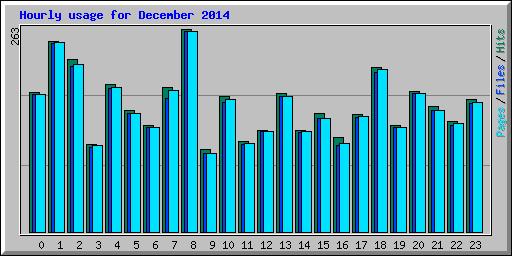 Hourly usage for December 2014